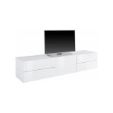 Base TV bianco lucido 170x40x35h cm 4 cassetti - Ardesia