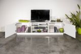 Base TV bianco lucido 180x41x46h cm 2 ante - Lola
