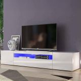 Base TV bianco lucido 200x40x37h cm 3 ante - Amore