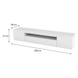 Base TV bianco lucido 200x40x37h cm 3 ante - Amore