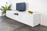 Base TV bianco lucido 220x41x46h cm 4 ante e 1 cassetto - Ajuly