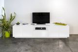 Base TV bianco lucido 220x41x46h cm 4 ante e 1 cassetto - Ajuly