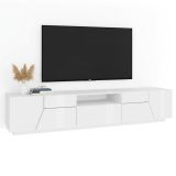 Base TV bianco lucido 220x43x46h cm 4 ante e 1 cassetto - Animai
