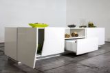 Base TV bianco lucido 220x43x46h cm 4 ante e 1 cassetto - Animai