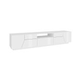 Base TV bianco lucido 220x43x46h cm 4 ante e 1 cassetto - Animai