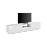 Base TV bianco lucido 220x43x46h cm in legno - Azzurras