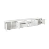 Base TV bianco lucido 260x41x46h cm 4 ante e 2 cassetti - Albak