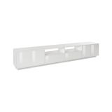 Base TV bianco lucido 260x41x46h cm 4 ante e 2 cassetti - Albak