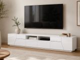 Base TV bianco lucido 260x43x46h cm 4 ante e 2 cassetti - Asdrubale