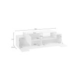 Base TV bianco lucido,cemento 160x45x51h cm 3 ante - Andris