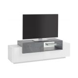 Base TV bianco lucido,cemento 160x45x51h cm 3 ante - Andris