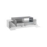 Base TV bianco lucido,cemento 160x45x51h cm 3 ante - Andris