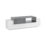 Base TV bianco lucido,cemento 160x45x51h cm 3 ante - Andris