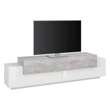 Base TV bianco lucido,cemento 200x45x52h cm 3 ante - Arold