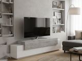 Base TV bianco lucido,cemento 200x45x52h cm 3 ante - Arold