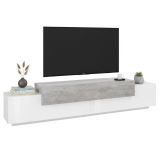 Base TV bianco lucido,cemento 240x45x52h cm 3 ante - Tiche