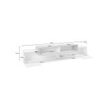 Base TV bianco lucido,cemento 240x45x52h cm 3 ante - Tiche