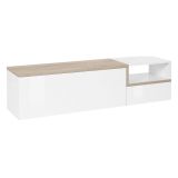 Base TV bianco lucido e acero 160x40x46h cm 2 ante - Fluorite