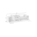 Base TV bianco lucido e acero 160x45x51h cm 3 ante - Andris
