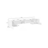 Base TV bianco lucido e acero 210x45x45h cm 3 ante - Amis