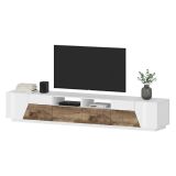 Base TV bianco lucido e acero 260x43x46h cm 4 ante e 2 cassetti - Asdrubale