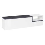 Base TV bianco lucido e ardesia 160x40x46h cm 2 ante - Fluorite