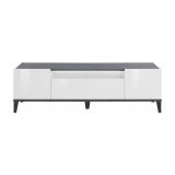 Base TV bianco lucido e ardesia 160x40x47h cm 2 ante e 1 cassetto - Argentoro