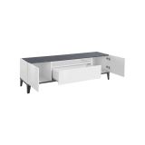 Base TV bianco lucido e ardesia 160x40x47h cm 2 ante e 1 cassetto - Argentoro
