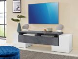Base TV bianco lucido e ardesia 170x45x45h cm 3 ante - Abele