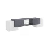 Base TV bianco lucido e ardesia 190x45x45h cm 4 ante - Arancione