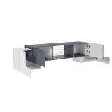 Base TV bianco lucido e ardesia 190x45x45h cm 4 ante - Arancione
