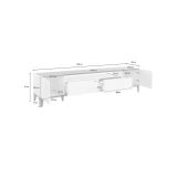 Base TV bianco lucido e ardesia 200x40x47h cm 2 ante e 2 cassetti - Abina