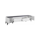 Base TV bianco lucido e ardesia 200x40x47h cm 2 ante e 2 cassetti - Abina