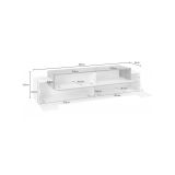 Base TV bianco lucido e ardesia 200x45x52h cm 3 ante - Arold