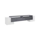 Base TV bianco lucido e ardesia 210x45x45h cm 3 ante - Amis