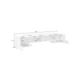 Base TV bianco lucido e ardesia 210x45x45h cm 3 ante - Amis