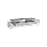 Base TV bianco lucido e ardesia 220x45x51h cm 4 ante - Amato