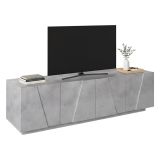 Base TV cemento 162x44x46h cm 4 ante e 1 cassetto - Acix
