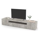 Base TV cemento 200x40x37h cm 3 ante in legno - Amore