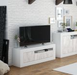 Base TV rovere e bianco 139x42x53h cm 2 ante - Kunzite