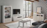 Base TV rovere e bianco 139x42x53h cm 2 ante - Kunzite