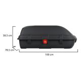 Baule Auto Nero Finitura Effetto Carbonio Capacità 270 l, 55 kg, Apertura a Ribalta Made in Italy - Chivin