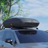 Baule Auto Nero Finitura Effetto Carbonio Capacità 350 l, 75 kg, Apertura a Ribalta Made in Italy - Chivin