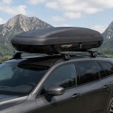 Baule Auto Nero Finitura Effetto Carbonio Capacità 350 l, 75 kg, Apertura Doppia Apertura Laterale Made in Italy - Copora