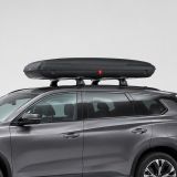 Baule Auto Nero Finitura Effetto Carbonio Capacità 430 l, 75 kg, Apertura a Ribalta Made in Italy - Chivin