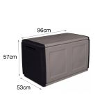 Baule Brakel, Cassapanca multiuso, Baule contenitore, Box portaoggetti, 100% Made in Italy, 96x53h57 cm, Grigio chiaro e Nero