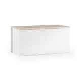 Baule cassapanca in legno 90x45x45h cm bianco e rovere - Ayusnay