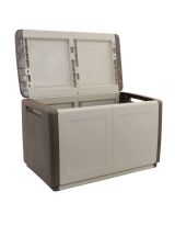Baule da cortile in resina 96x53x57h cm beige e marrone - Andra