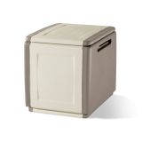 Baule da esterno piccolo 54x53x57h cm beige e marrone - Azziuro
