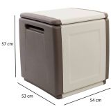 Baule da esterno piccolo 54x53x57h cm beige e marrone - Azziuro